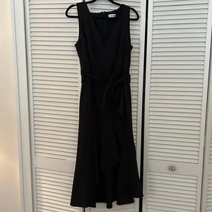 Calvin Klein fitted black midi dress
